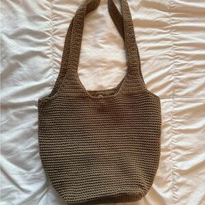 Brown Crochet Tote Bag
